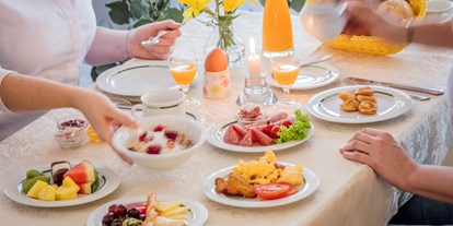 Allergiker-Hotels - berücksichtigte Nahrungsmittelunverträglichkeiten beim Essen: Laktoseintoleranz - Frühstück - auf Wunsch besorgen wir Produkte, die Sie benötigen - HofHotel Krähenberg